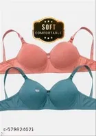 Cotton Padded Bra for Women, Pack of 2 