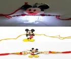 Plastic Three Wood Light & Metal Miky Cartoon Designer Rakhi for Kids 