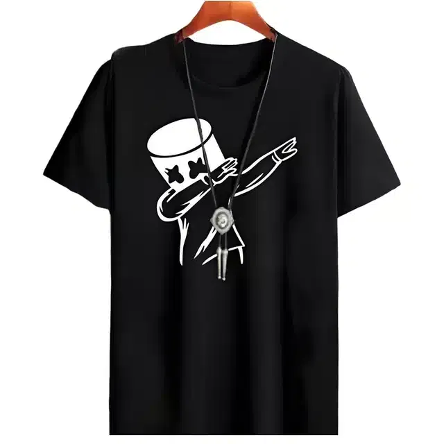Stylesmyth Polyester Mens T-Shirt (Black, M) (SS-13)