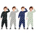 Cotton Printed Nightsuit for Kids (Multicolor, 0-3 Months) (Pack of 4)