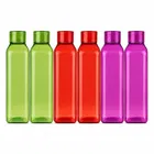 Parikshit Plastic Water Bottles, 1000 ml, Set of 6, Multicolor