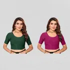 Half Sleeves Stitched Blouse for Women (Pack of 2) (Multicolor, 30)
