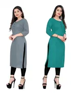 Crepe Solid Kurtis for Women 