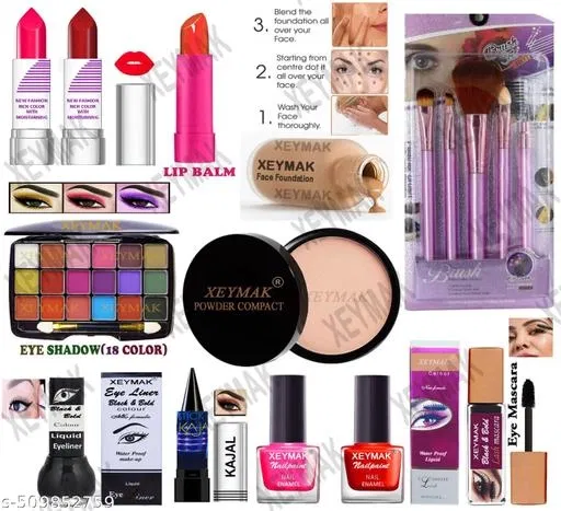 Face Makeup Combo, Multicolor, Set of 1