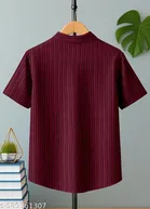 Self Design Cotton Blend Short Sleeve Polo for Boys 