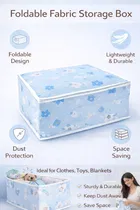 Blue Floral Quilt Storage Bag Dust& Moisture Proof 58*40*22 Cm