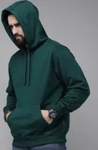 Fleece Solid Hoodie for Men 