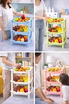 Multifunctional Rectangular Detachable 3 Layer Plastic Bathroom Organizer Kitchen Shelf Shelves Storage Rack Assorted Any 1 Colour