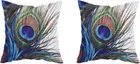 Crosmo Feather Printed Pack of 5 Cushion Cover 40x40 cm