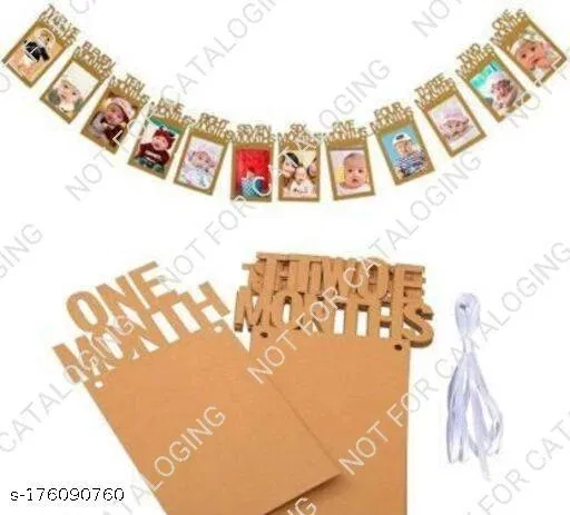 Paper Photo Banner for 12 Months boys & Girls, Multicolour, Pack of 4