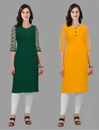 Crepe Solid Kurtis for Women 