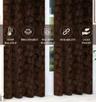 Velvet Emboss Coffee Door Blackout Curtain 7ft Pack of 1