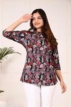 Rayon Three Quarter Sleeves Top for Women 