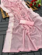 Cotton Blend Striped Saree for Women 