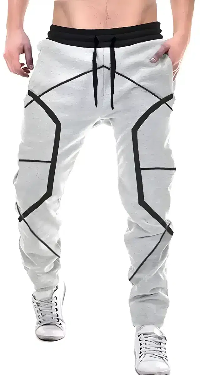 Polycotton Solid Trackpant for Men (Grey, M)