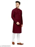 Solid Regular Cotton Blend Mandarin Neck Shirt for Men 