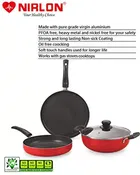 Aluminium Non Stick Tawa, Sauce Pan, Kadahi with Lid & Spatulas 