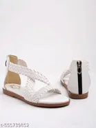 Solid Synthetic Flat Girls Sandals 