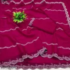 Chiffon Solid Saree For Women, Pink
