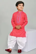 Cotton Printed Kurta with Patiyala Set for Boys 