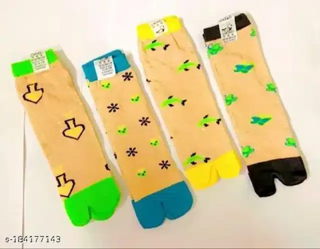 Cotton Blend Socks for Women (Multicolor, Pack of 4)