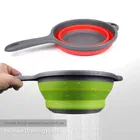 Kitchen Foldable Silicone Strainer Colanders, Collapsible Colanders with Handles, Space-Saver Folding Strainer Colander for Draining Pasta, Vegetable 