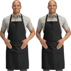 PVC Solid Waterproof Apron (Black, Free Size) (Pack of 1)