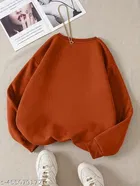 Fleece Sweatshirt for Women, Brown 