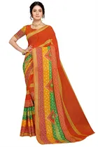 कानूड़ा फैंसी विमेंस जॉर्जेट फ्लावर प्रिंटेड साड़ी 