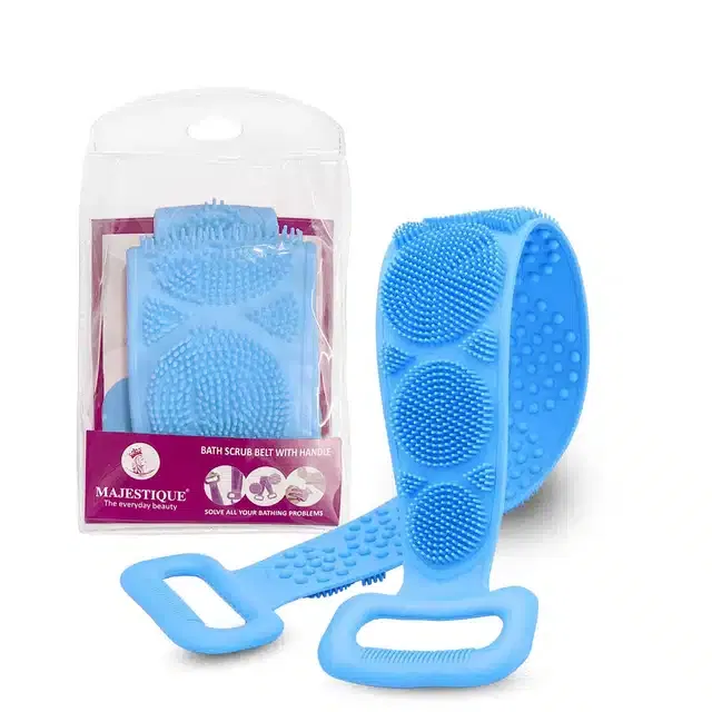 Majestique Silicone Bath Brush with Handle (Pack of 1, Assorted) (BB-29)