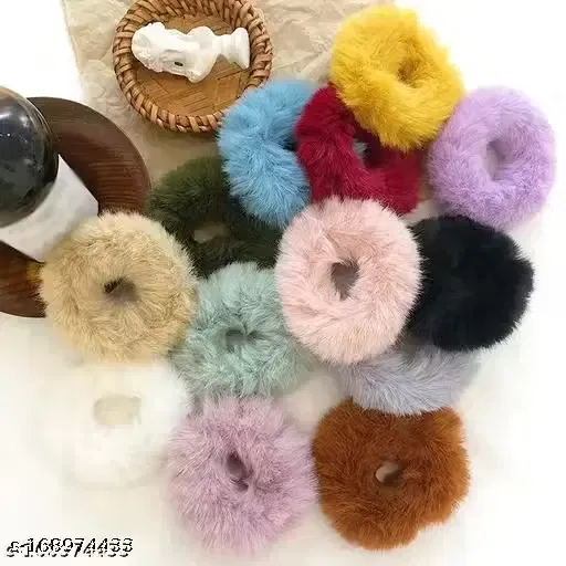 Elastic Hair Ties Ponytail Holders for Girls & Women, Multicolour, Pack of 12