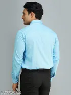 Cotton Blend Solid Shirts for Men, Sky Blue 