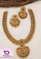 Brass Necklace with Earrings for Women 