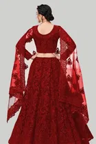 Net Embroidred Semi Stiched Lehenga Choli for Women 