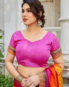 Art Silk Printed Saree for Women, Yellow 