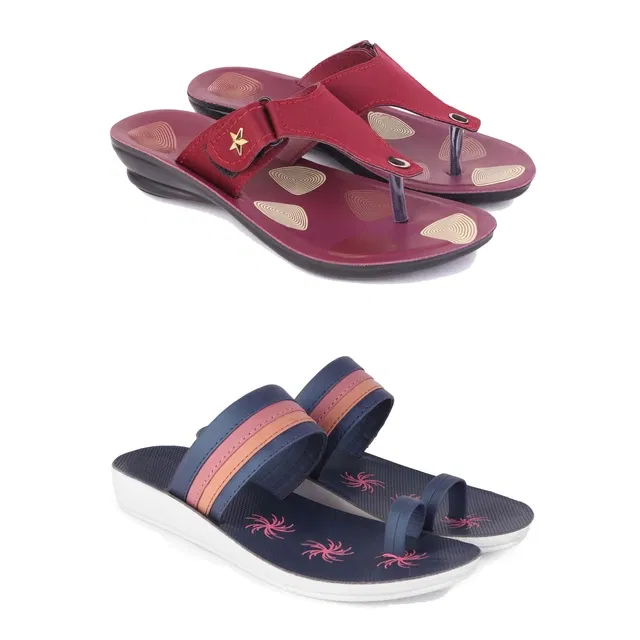 Flats for Women (Multicolor, 5) (Set of 2)