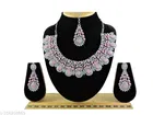 [Pink] Partywear Necklace Set for Women 