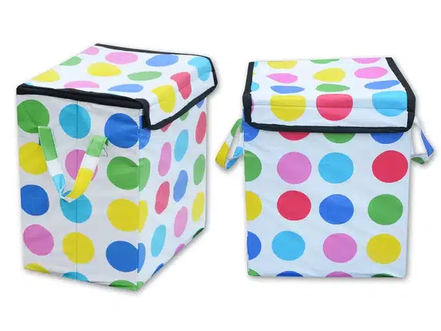 PVC Printed Rectangular Laundry Bag (Multicolor, 28 L)