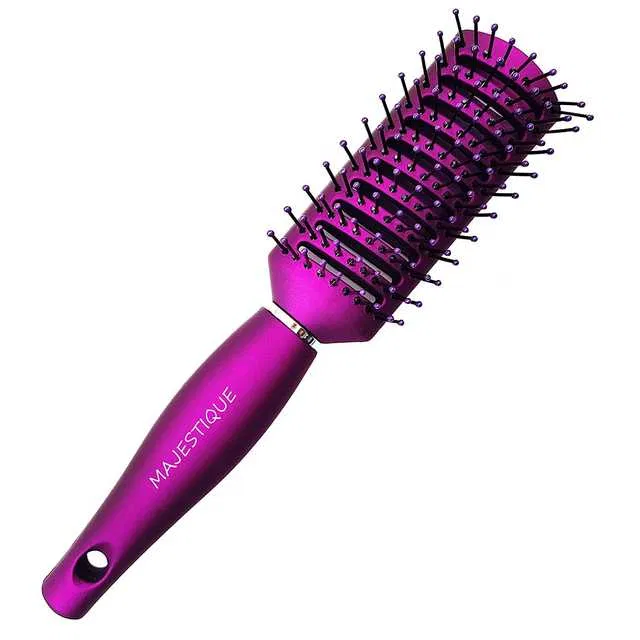 Majestique Matte Purple for Styling Paddle Hair Brush with Vented Hair Brush (B-92)