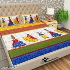 Cotton Queen Bedsheet with 2 Pillow Cover 