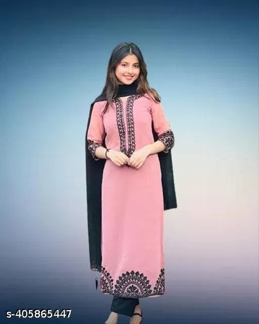 Kurta Set for Women (Pink, S)