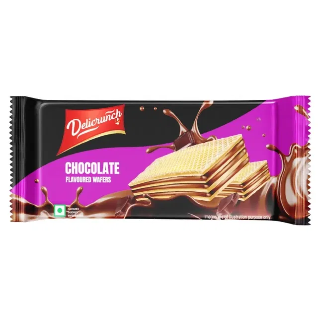 डेलिक्रंच चॉकलेट फ्लेवर्ड क्रंची वेफर्स 60 g