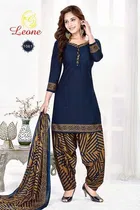 Sharda Appealing Leon Crepe Women Printed Unstitched Casual Dress Material Suit 
