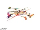 Plastic Hair Juda Bun Stick for Women, Multicolour, Pack of 6