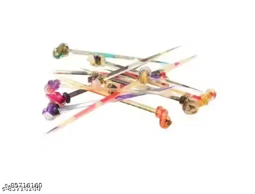 Plastic Hair Juda Bun Stick for Women, Multicolour, Pack of 6