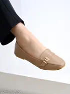 Solid Synthetic Ballerinas for Women 