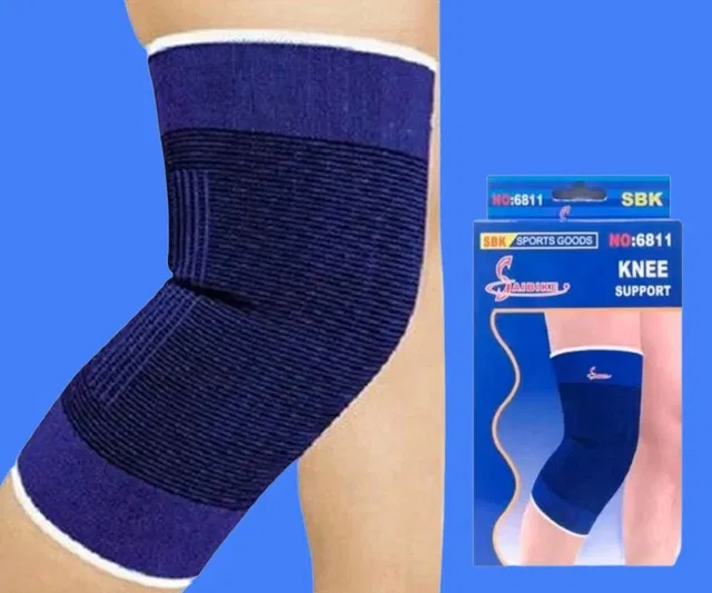 Polyester Solid Knee Sleeves for Women (Blue, Set of 1)