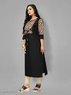 Solid Cotton Blend A-line Kurti for Women 