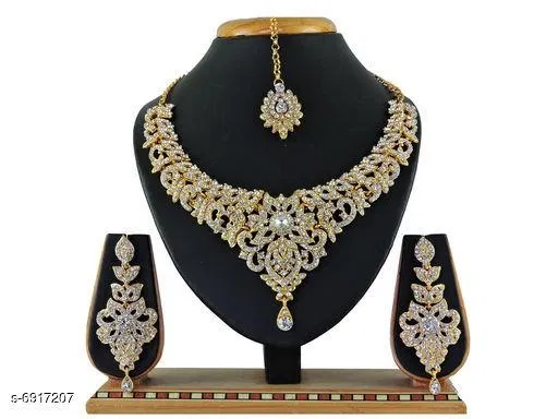 Chunky Jewellery Set for Women (Silver, Free Size)