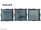 Plastic Plates for Kitchen, Grey, Pack of 6